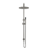 Meir Round 300mm Twin Shower With Single Function Hand Shower &amp; Square Gooseneck