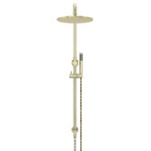 Meir Round 300mm Twin Shower With Single Function Hand Shower &amp; Square Gooseneck