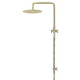 Meir Round 300mm Twin Shower With Single Function Hand Shower &amp; Square Gooseneck