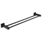 Meir Square 600mm Matte Black Double Towel Rail
