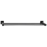 Meir Square 600mm Matte Black Double Towel Rail
