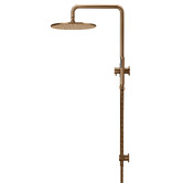 Meir Round 300mm Twin Shower With Single Function Hand Shower &amp; Square Gooseneck