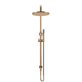 Meir Round 300mm Twin Shower With Single Function Hand Shower &amp; Square Gooseneck