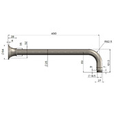 Meir Harrington 413mm Brushed Nickel Shower Arm