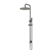 Meir Round 300mm Twin Shower With Single Function Hand Shower &amp; Square Gooseneck