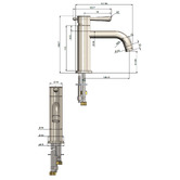 Meir Harrington 126mm Brushed Nickel Basin Mixer
