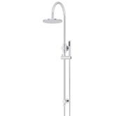 Meir Round 200mm Gooseneck Twin Shower With Single Function Handshower