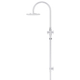 Meir Round 200mm Gooseneck Twin Shower With Single Function Handshower