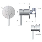Meir Bayside Stainless Steel Round Shower/Bath Wall Mixer
