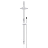 Meir Round 200mm Gooseneck Twin Shower With Single Function Handshower