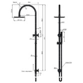 Meir Round 200mm Gooseneck Twin Shower With Single Function Handshower