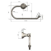 Meir Harrington Brushed Nickel Brass Curved Toilet Roll Holder