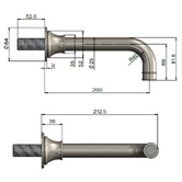 Meir Harrington 200mm Brushed Nickel Bath/Basin Wall Spout