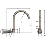 Meir Harrington 210mm Brushed Nickel Bath/Basin Wall Spout