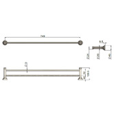 Meir Harrington 700mm Brushed Nickel Double Towel Rail