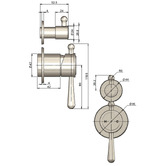 Meir Harrington Brushed Nickel Shower Wall Mixer with Diverter Trim Kit Only