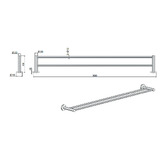 Meir Round 900mm Double Brass Towel Rail