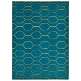 Wedgwood Teal Arris Hand-Tufted Wool-Blend Rug