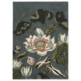 Wedgwood Midnight Pond Water Lily Hand-Tufted Wool Rug