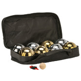 Jenjo Games Silver &amp; Gold Deluxe Metal Boules Balls Set