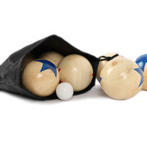 Jenjo Games Kids' Red &amp; Blue Deluxe Wooden Bocce Balls Set