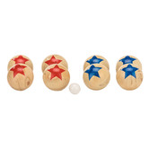 Jenjo Games Kids' Red &amp; Blue Deluxe Wooden Bocce Balls Set