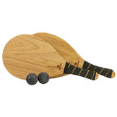 Jenjo Games Natural Beach Paddle &amp; Balls Set