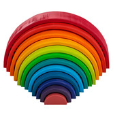 Jenjo Games Kids' 12 Piece Rainbow Wooden Stacking Blocks Set