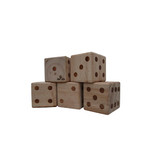 Jenjo Games 5 Piece Natural Giant Wooden Dice Set