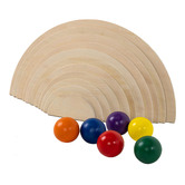Jenjo Games Jenjo Natural Semi-Circles &amp; Balls Outdoor Stacking Toy Set