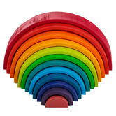 Jenjo Games Kids' 12 Piece Rainbow Wooden Stacking Blocks Set