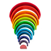 Jenjo Games Kids' 12 Piece Rainbow Wooden Stacking Blocks Set