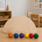 Jenjo Games Jenjo Natural Semi-Circles &amp; Balls Outdoor Stacking Toy Set