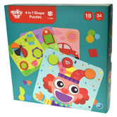Tooky Toy Kids' 4-In-1 Shape Puzzle