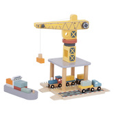 Tooky Toy Tooky Toy Port Crane Cargo Playset