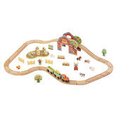 Tooky Toy Tooky Toy Wooden Farm Train Playset