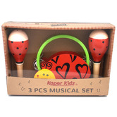 Kaper Kidz Kids&#039; 3 Piece Ladybird Maracas &amp; Tambourine Set