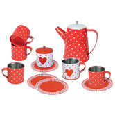 Kaper Kidz Kids' Red &amp; White Heart Tea Party Playset