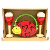 Kaper Kidz Kids&#039; 3 Piece Ladybird Maracas &amp; Tambourine Set