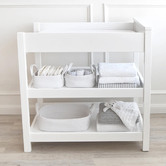 Living Textiles 3 Piece White Cotton Rope Storage Set