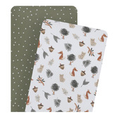 Living Textiles Living Textiles 2 Piece Forest Retreat &amp; Dots Cotton Fitted Sheet Set