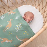 Living Textiles Living Textiles Kangaroo Cotton Bassinet Blanket