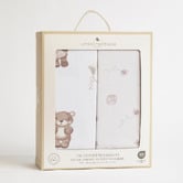 Living Textiles Living Textiles 2 Piece Cuddly Bear Organic Cotton Cot Fitted Sheet Set