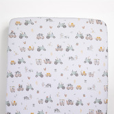 Living Textiles Living Textiles 2 Piece Tractor Ride Organic Cotton Cot Fitted Sheet Set