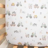 Living Textiles Living Textiles 2 Piece Tractor Ride Organic Cotton Cot Fitted Sheet Set