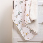 Living Textiles Living Textiles Tractor Ride Organic Cotton Pram Blanket