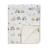 Living Textiles Living Textiles Tractor Ride Organic Cotton Pram Blanket