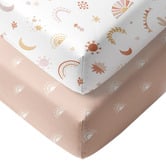 Living Textiles Living Textiles 2 Piece Bohemian Bliss Organic Cotton Cot Fitted Sheet Set