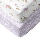Living Textiles Living Textiles 2 Piece Whimsical Wonderland Organic Cotton Cot Fitted Sheet Set