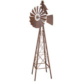 The Complete Garden Metal Windmill With Crow